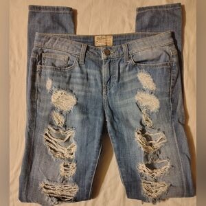 BKE Distressed Blue Skinny Jeans